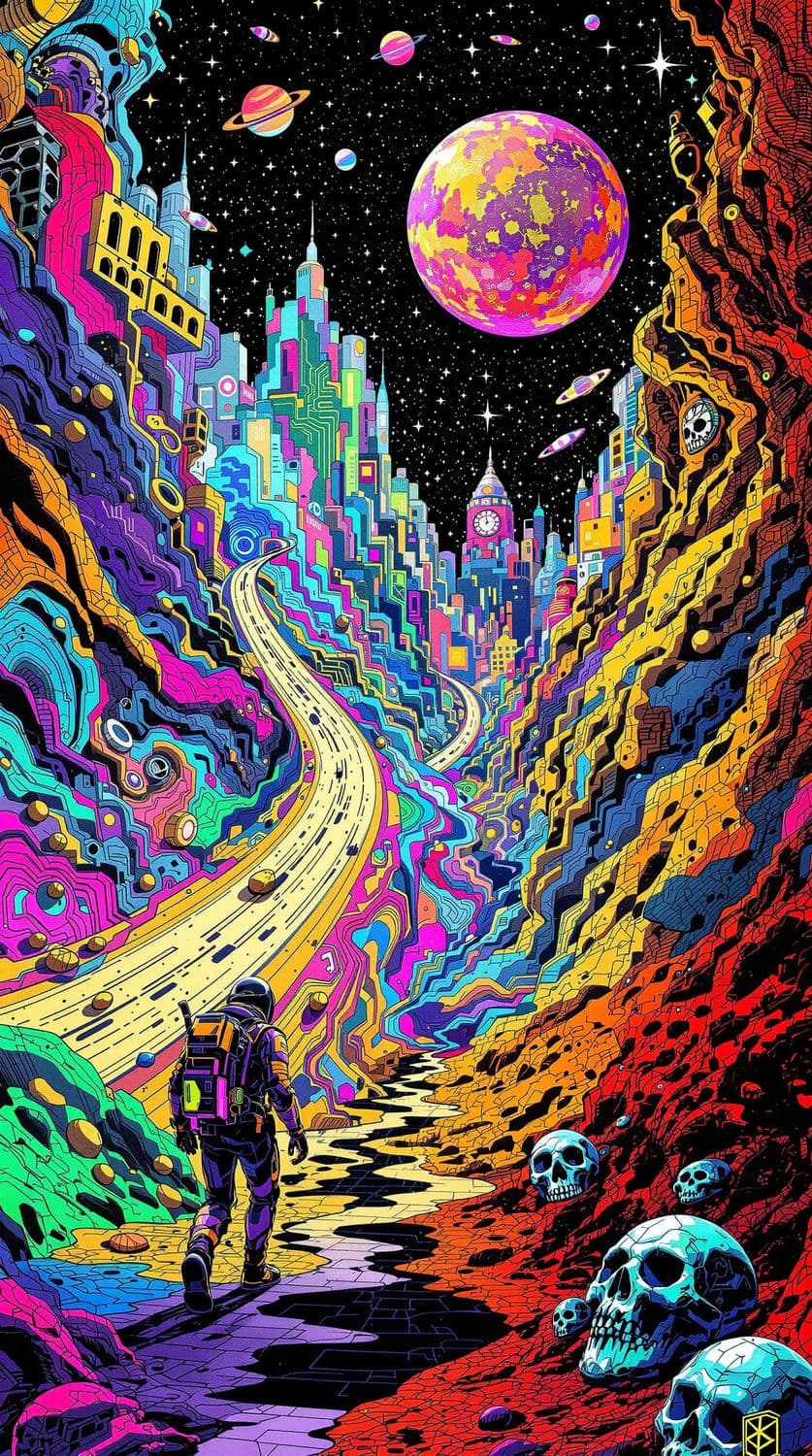 Futuristic Cosmic Cityscape