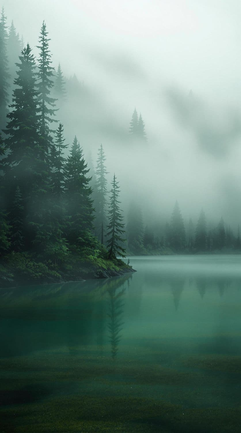 Foggy Lakeside Retreat