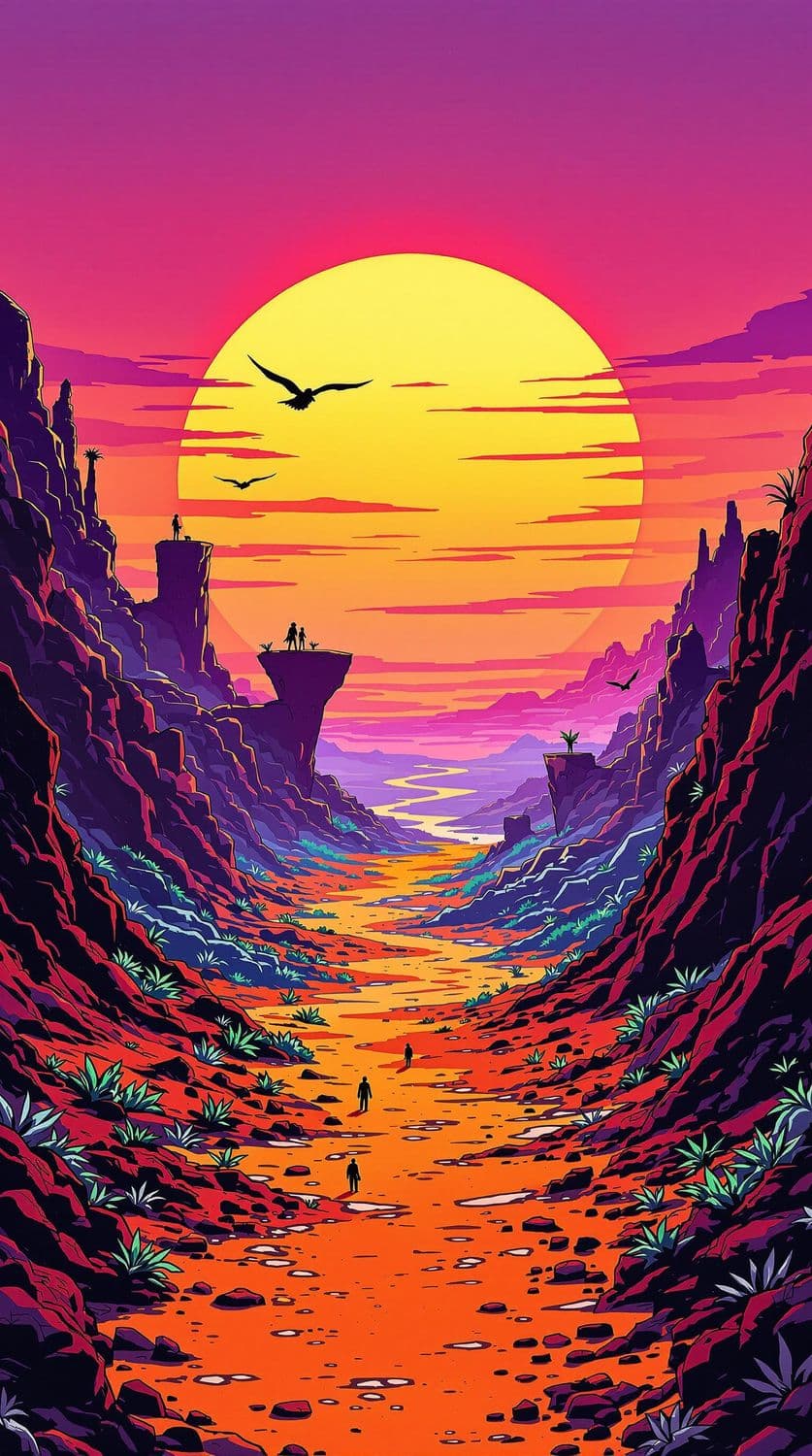 Sunset Over Alien Dunes