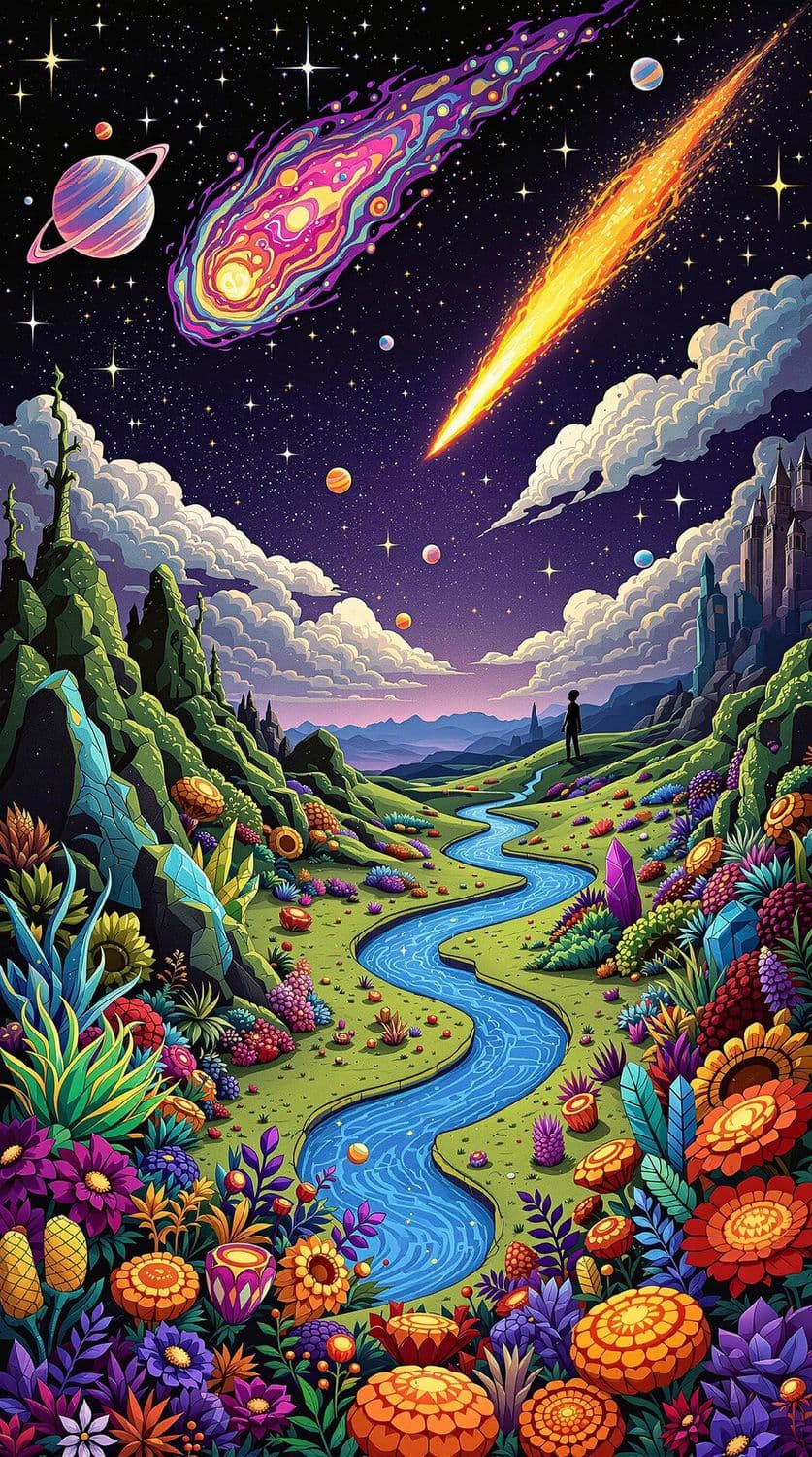 Twilight Comet and Alien Terrain