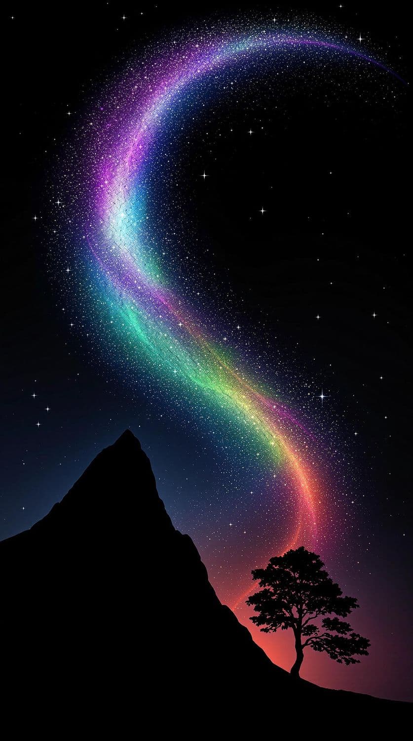 Mystical Mountain and Auroras