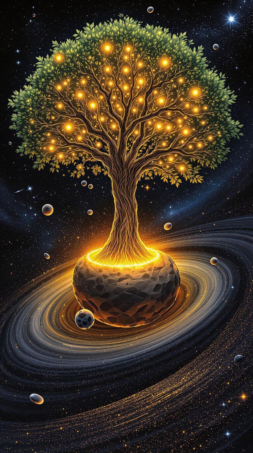 Cosmic Tree on Asteroid