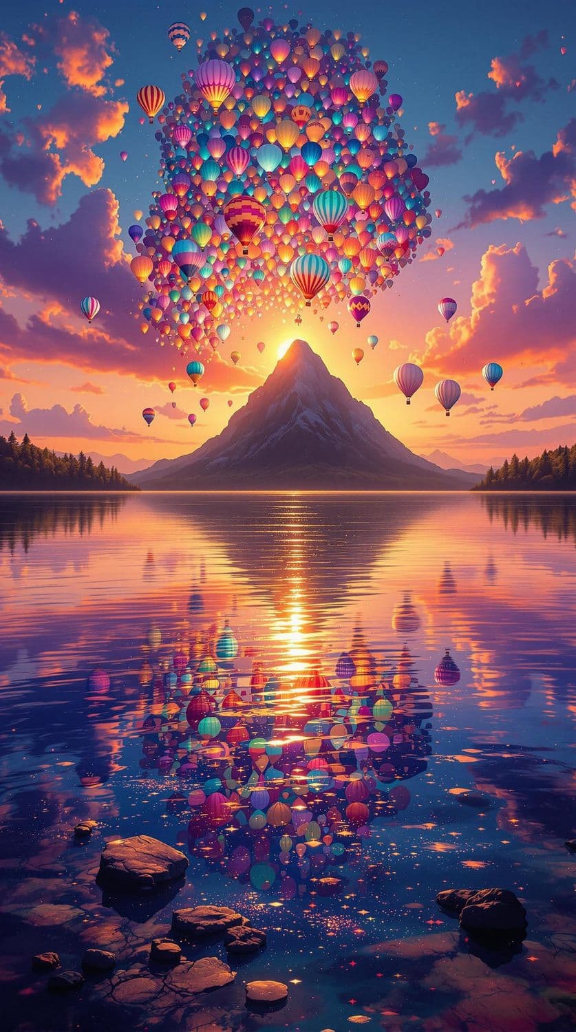 Lake of Reflections and Balloons