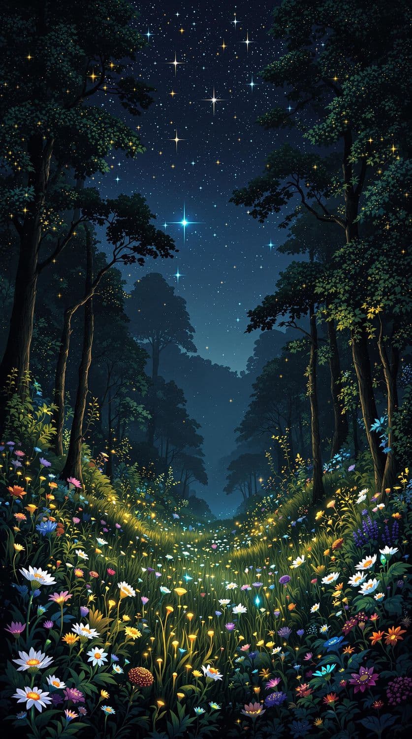 Bioluminescent Forest Glow