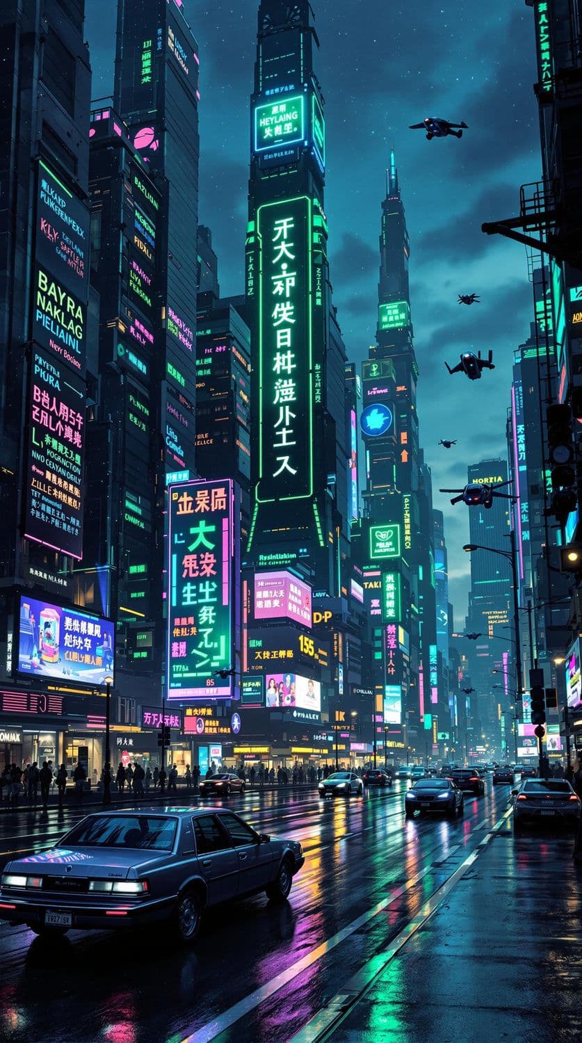 Neon Metropolis at Dusk