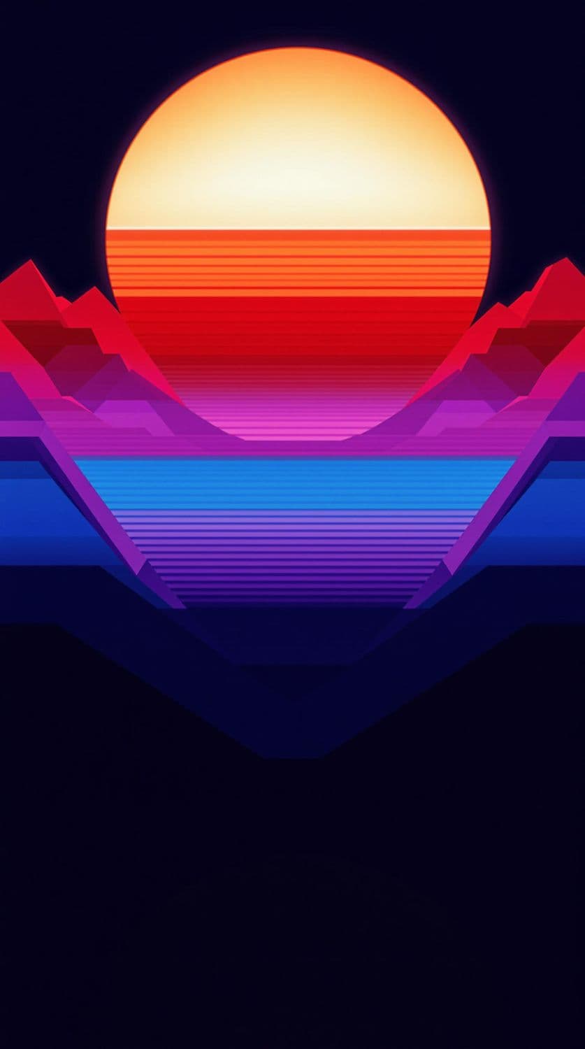 Synthwave Mountain Landscape