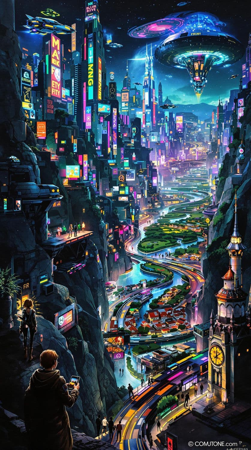 Cyberpunk City Nightlife