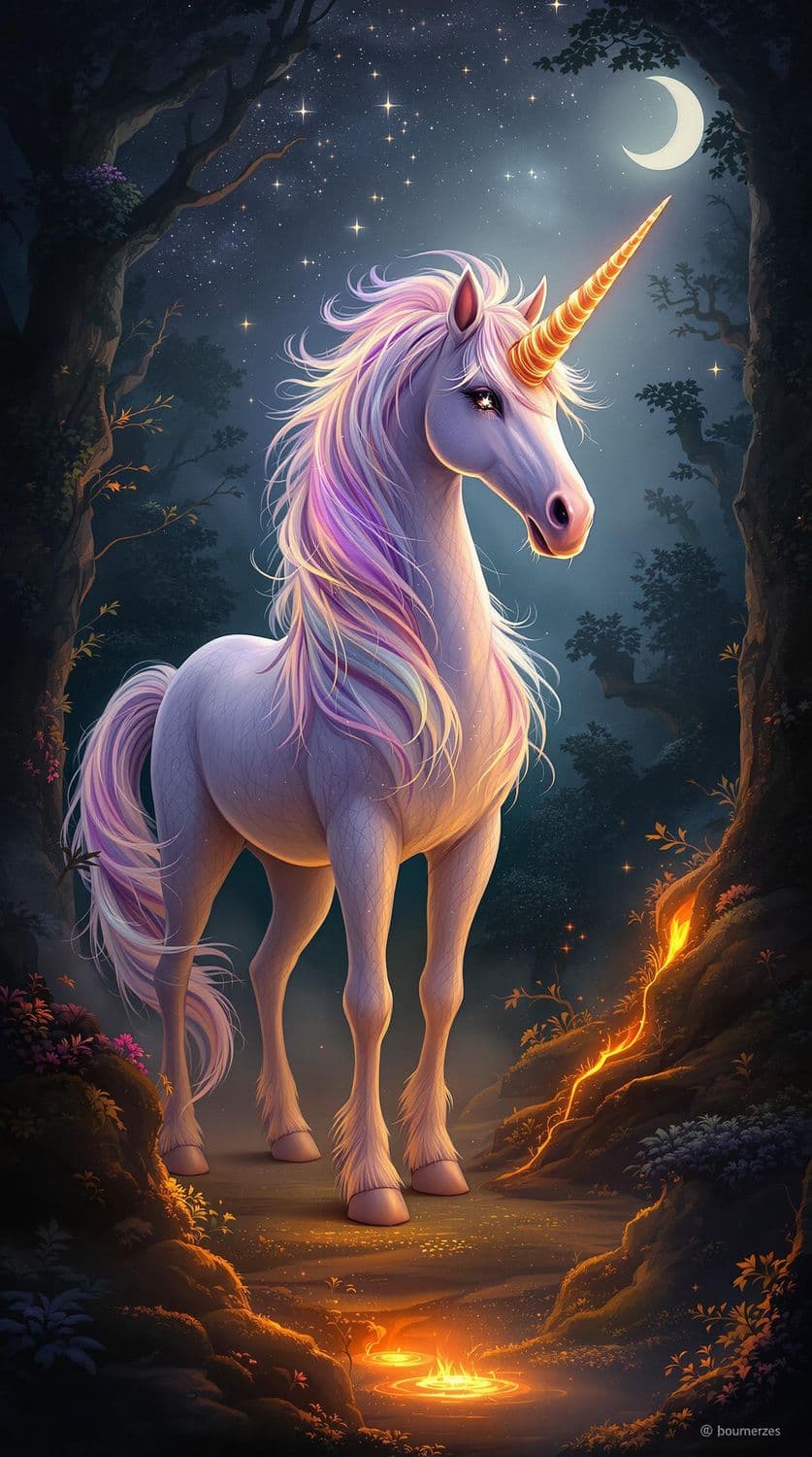 Unicorn in the Enchanted Forest