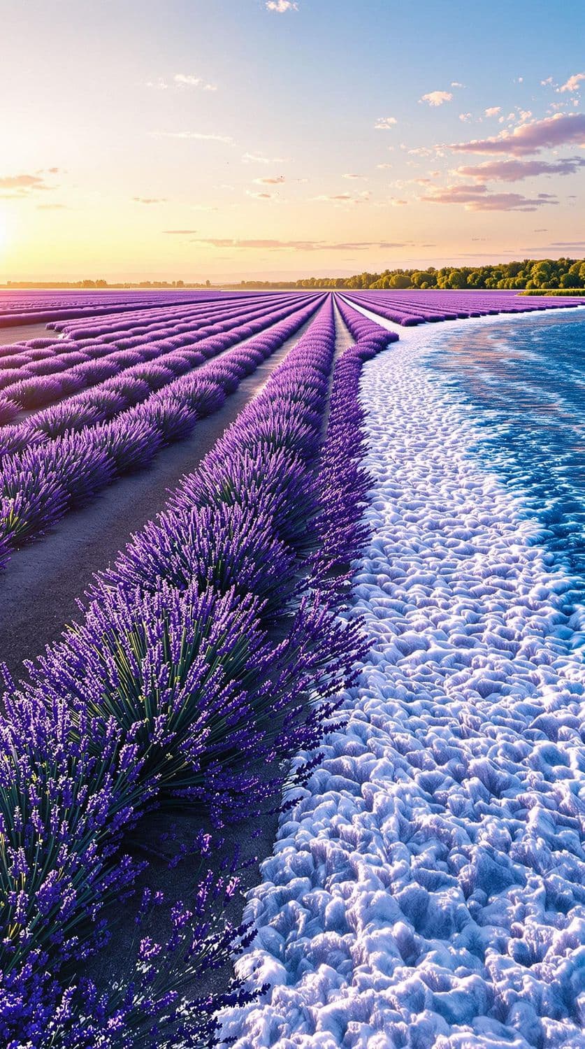 Aerial View of a Lavender Field