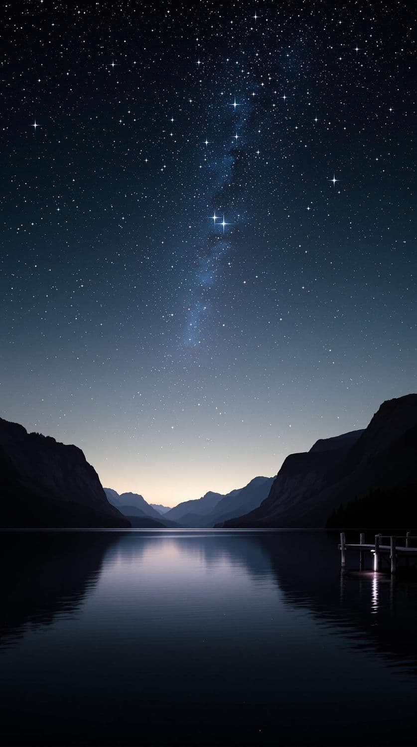 Starlit Reflections on a Tranquil Lake